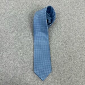 DUCHAMP Mens 100% Silk Neck Tie Geometric Blue Business Classic Preppy Modern